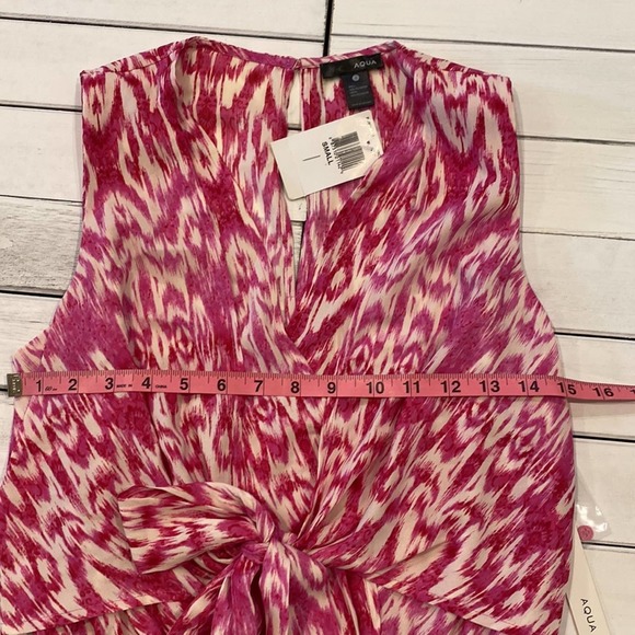 AQUA TIE FRONT SURPLICE ROMPER S NWT - Picture 16 of 16